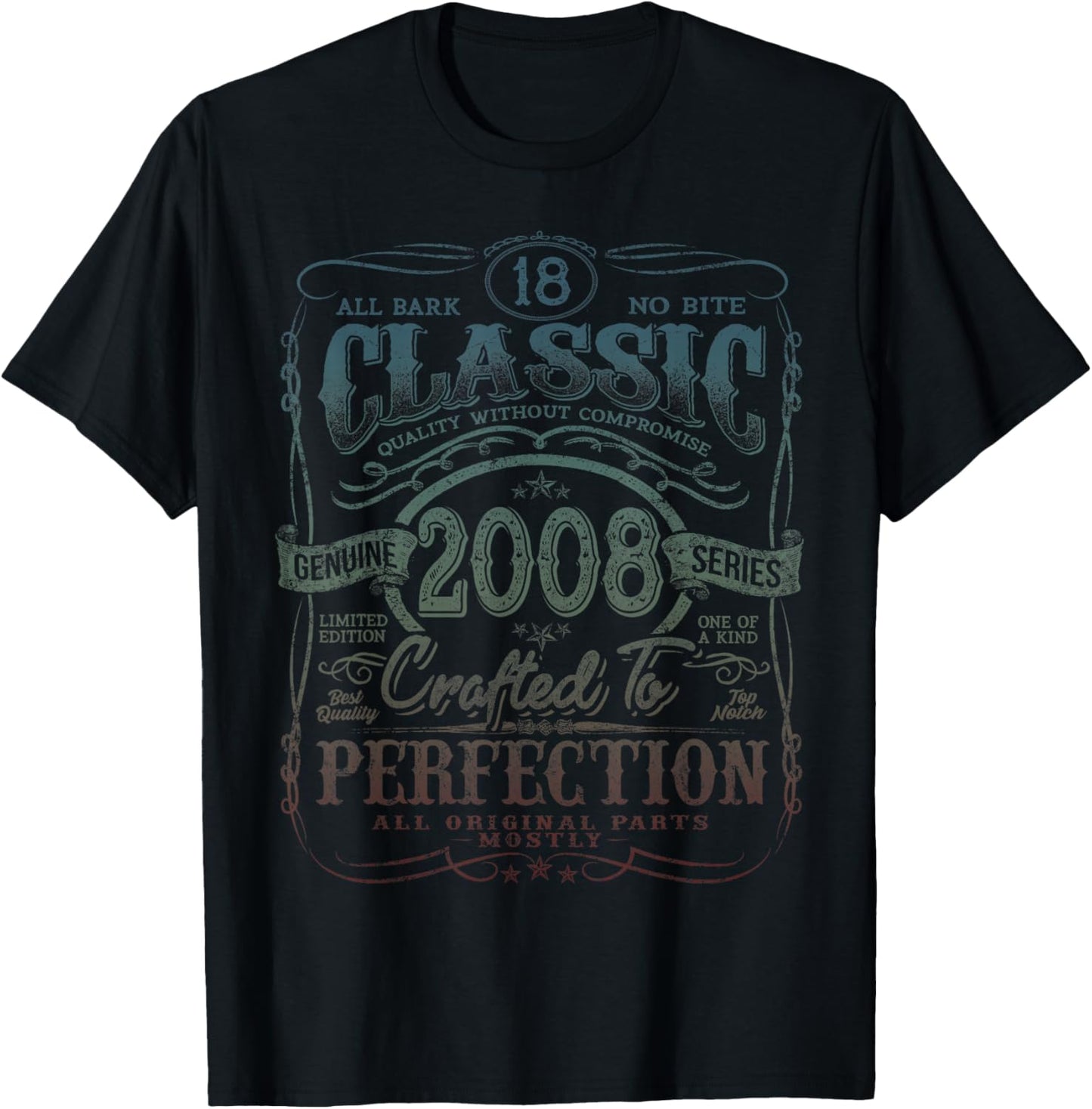 Vintage 2008 Limited Edition Shirt 18 Year Old 18th Birthday T-Shirt - T-Shirt | Black