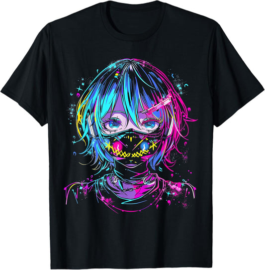 Anime Manga Graphic Tattoo Artwork Anime T-Shirt - T-Shirt | Black