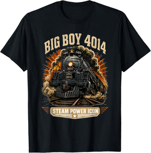 Big Boy 4014 Steam Engine Locomotive Train Vintage Railroad T-Shirt - T-Shirt | Black