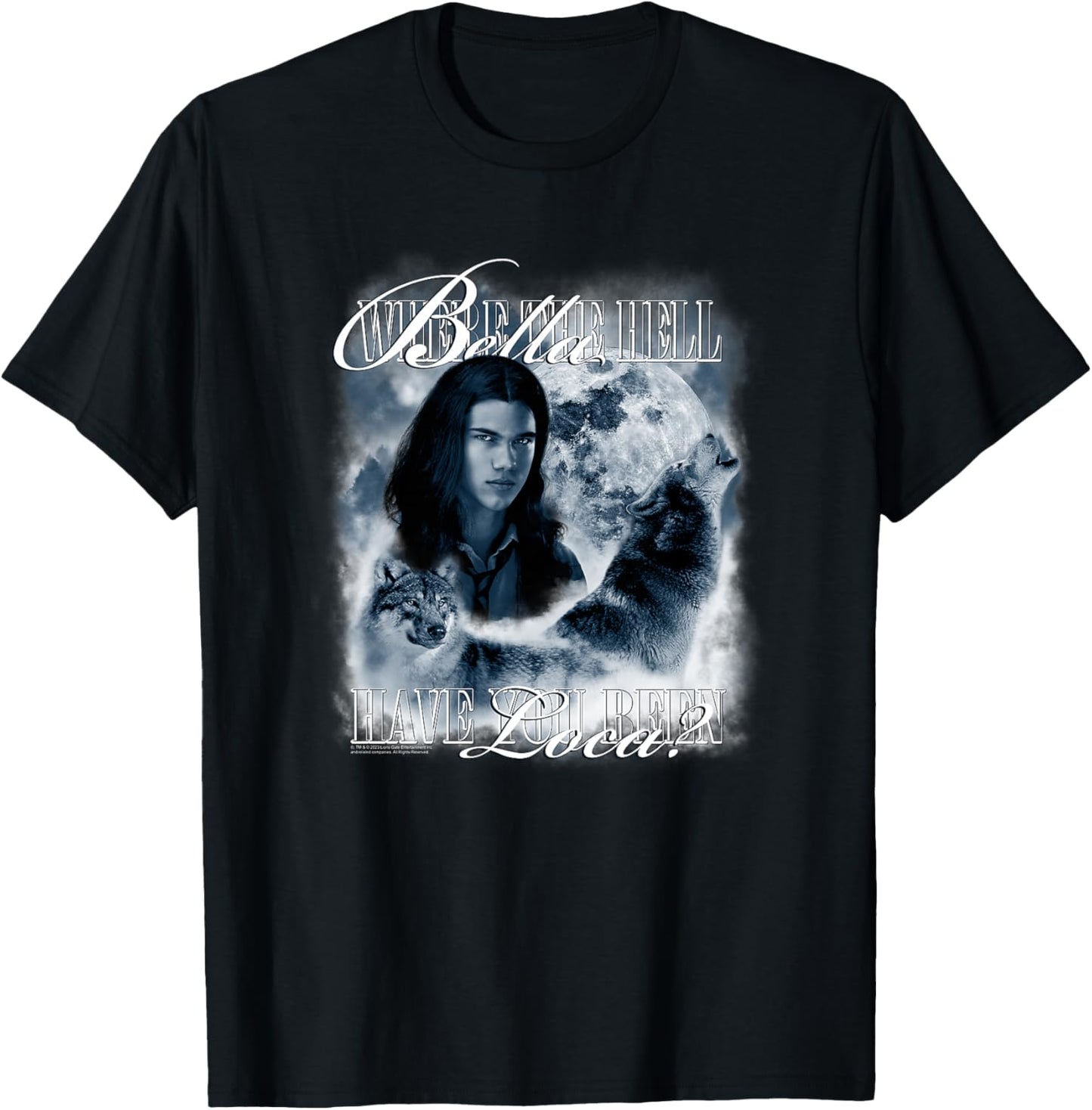 Twilight Saga Retro Jacob Wolf Moon Loca Movie Haut de Gamme T-Shirt - T-Shirt | Black