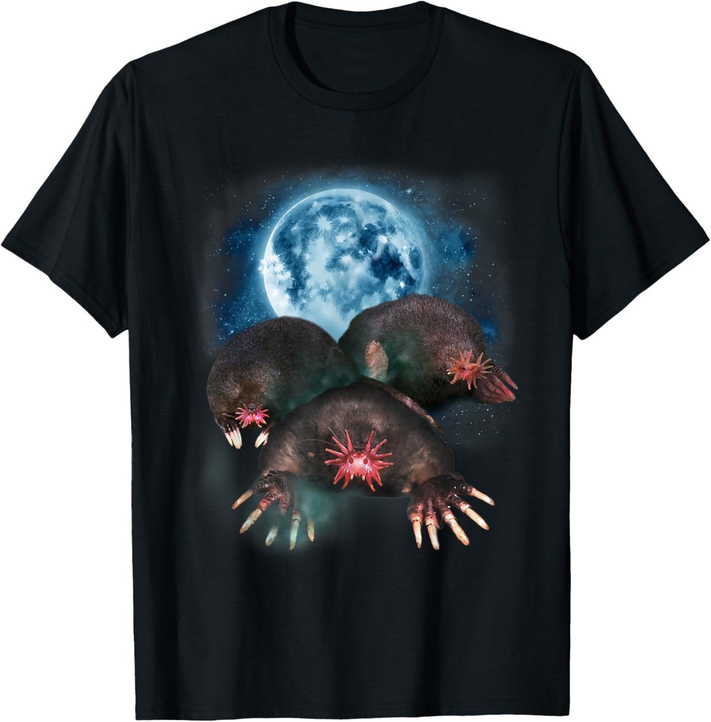 Star Nosed Mole Shirt - Star Nosed Mole Howling at the Moon T-Shirt - T-Shirt | Black