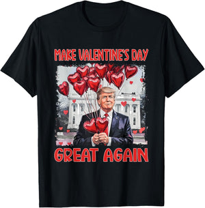 Trump Valentine's Day Shirt Make Valentine Day Great Again T-Shirt - T-Shirt | Black