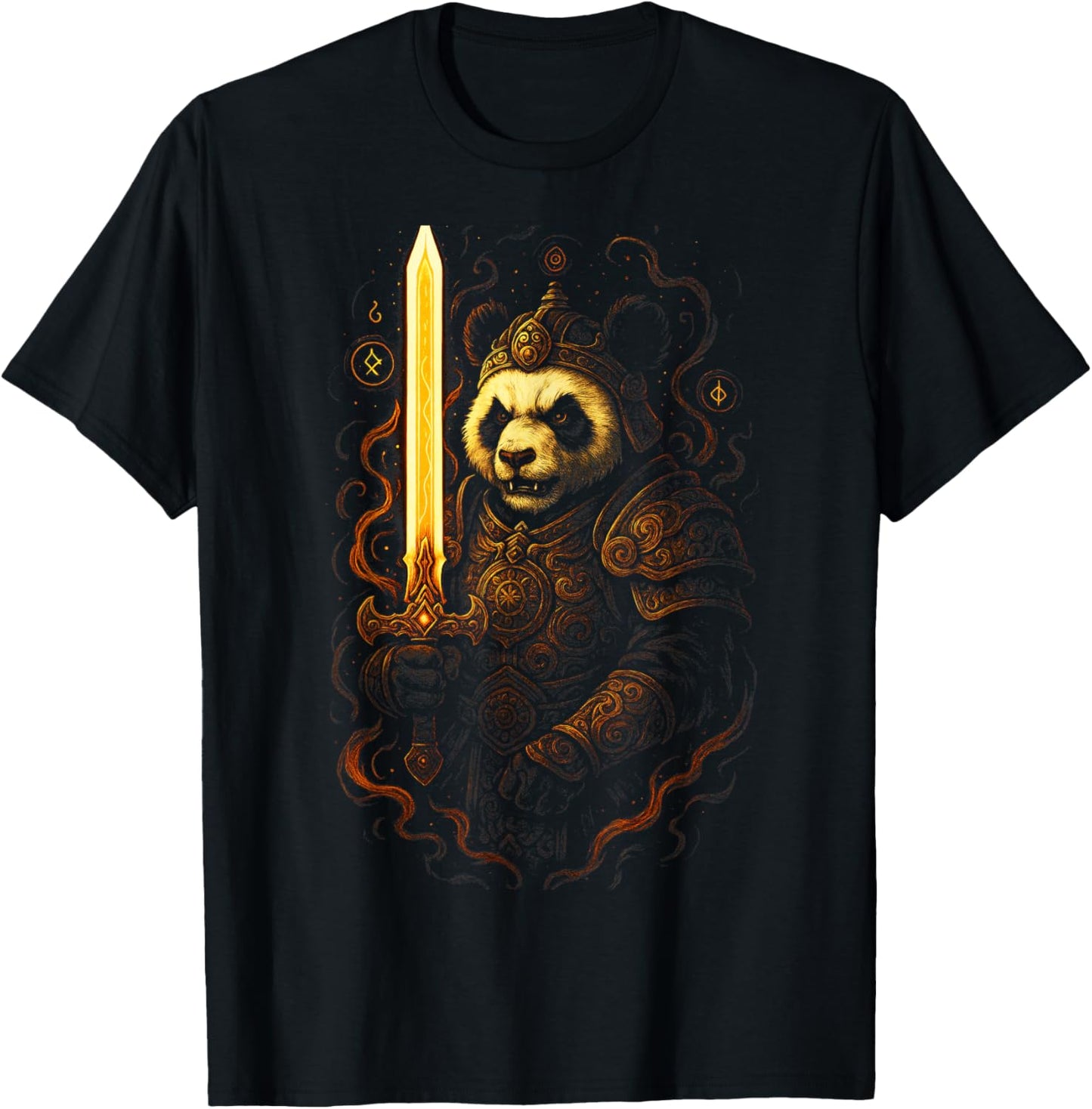 Panda Warrior - Epic Fantasy Armor Adventure T-Shirt - T-Shirt | Black