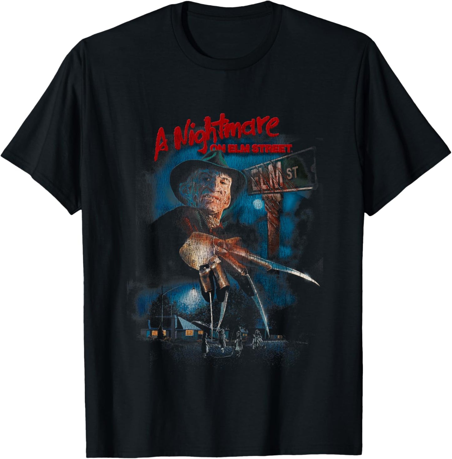 Kids A Nightmare On Elm Street Freddy Poster Fade T-Shirt - T-Shirt | Black