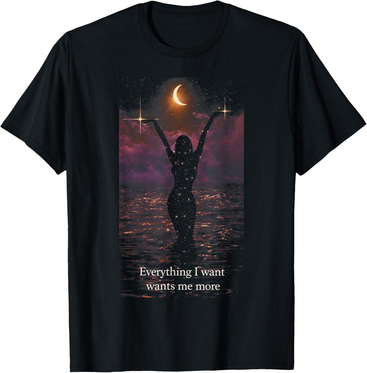 Psychedelic Everything I Want Wants Me More Trippy Hippie T-Shirt - T-Shirt | Black