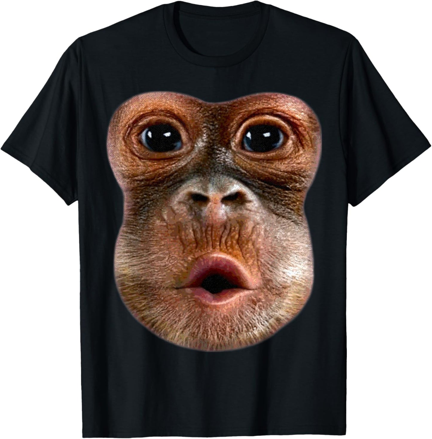Monkey Stomach Blow Face Funny Meme Halloween Costume T-Shirt - T-Shirt | Black