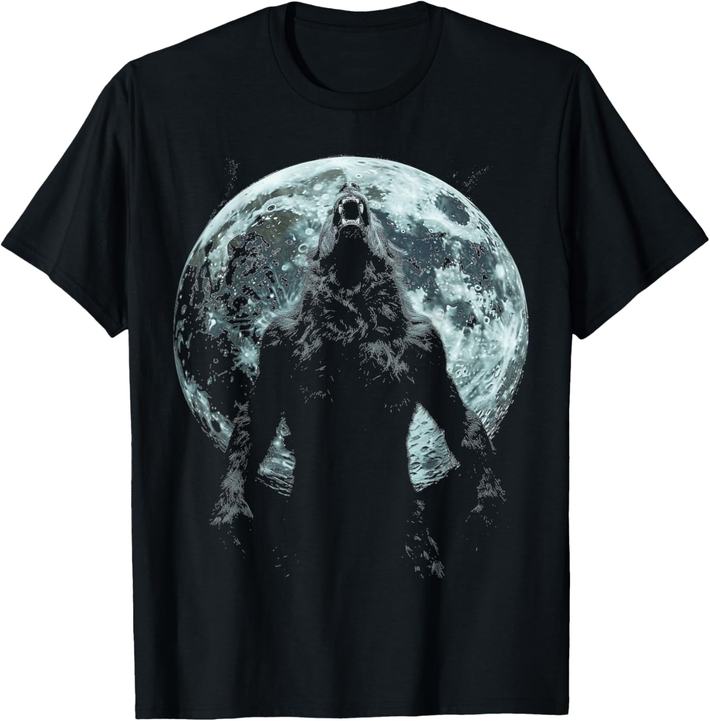 Werewolf Wolf Howling Moon Alpha Male Halloween Sigma Male T-Shirt - T-Shirt | Black