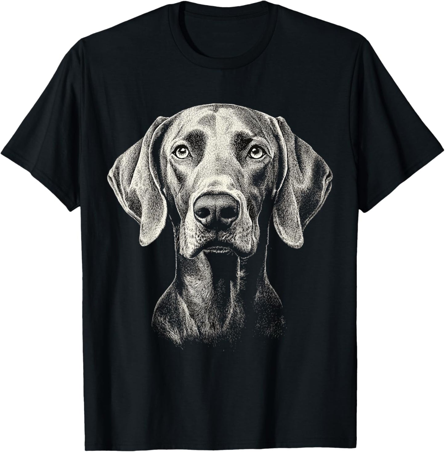 Weimaraner Dog Motif Pet Illustration Weimaraner T-Shirt - T-Shirt | Black