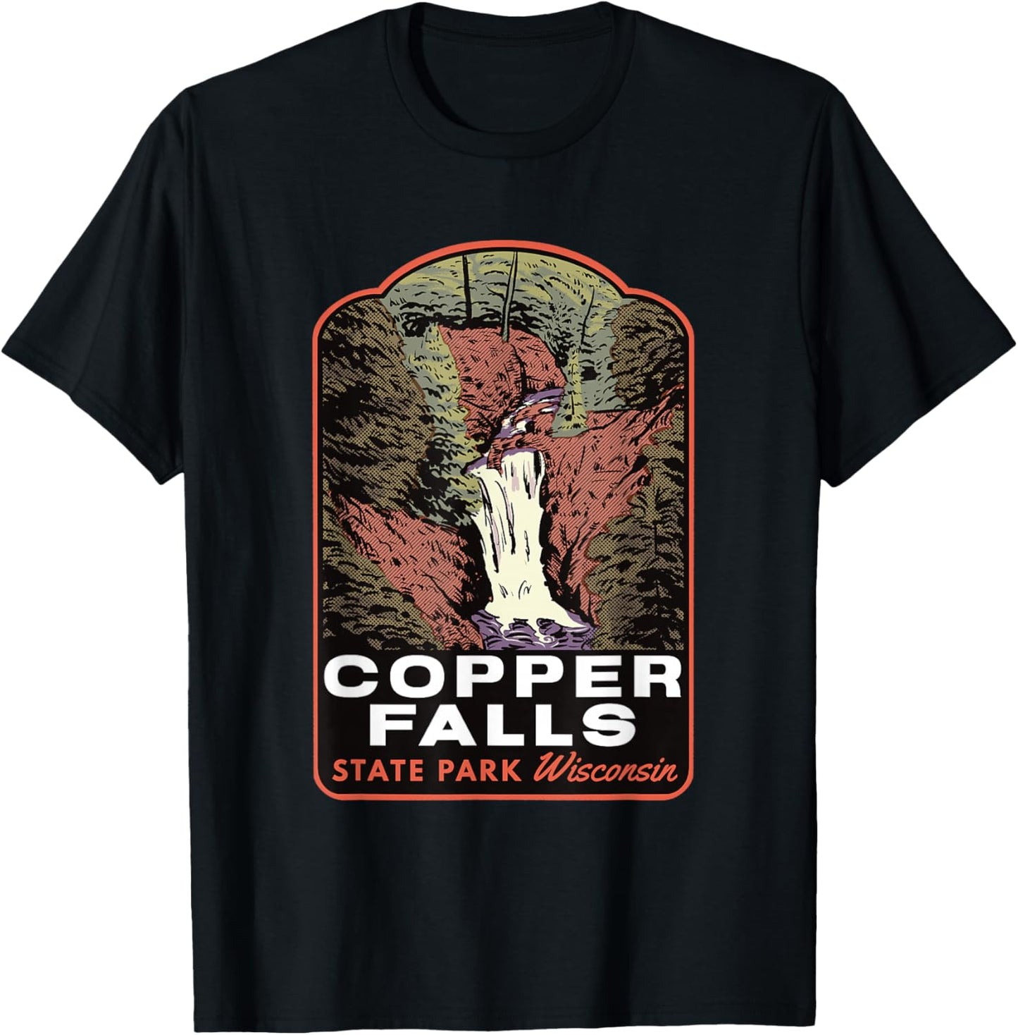 Copper Falls State Park Wisconsin T-Shirt - T-Shirt | Black