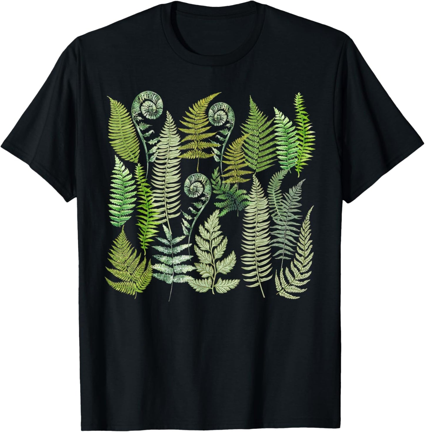 Hawaiian Botanical Fern Leaf Green Plants Botany Ethnobotany T-Shirt - T-Shirt | Black
