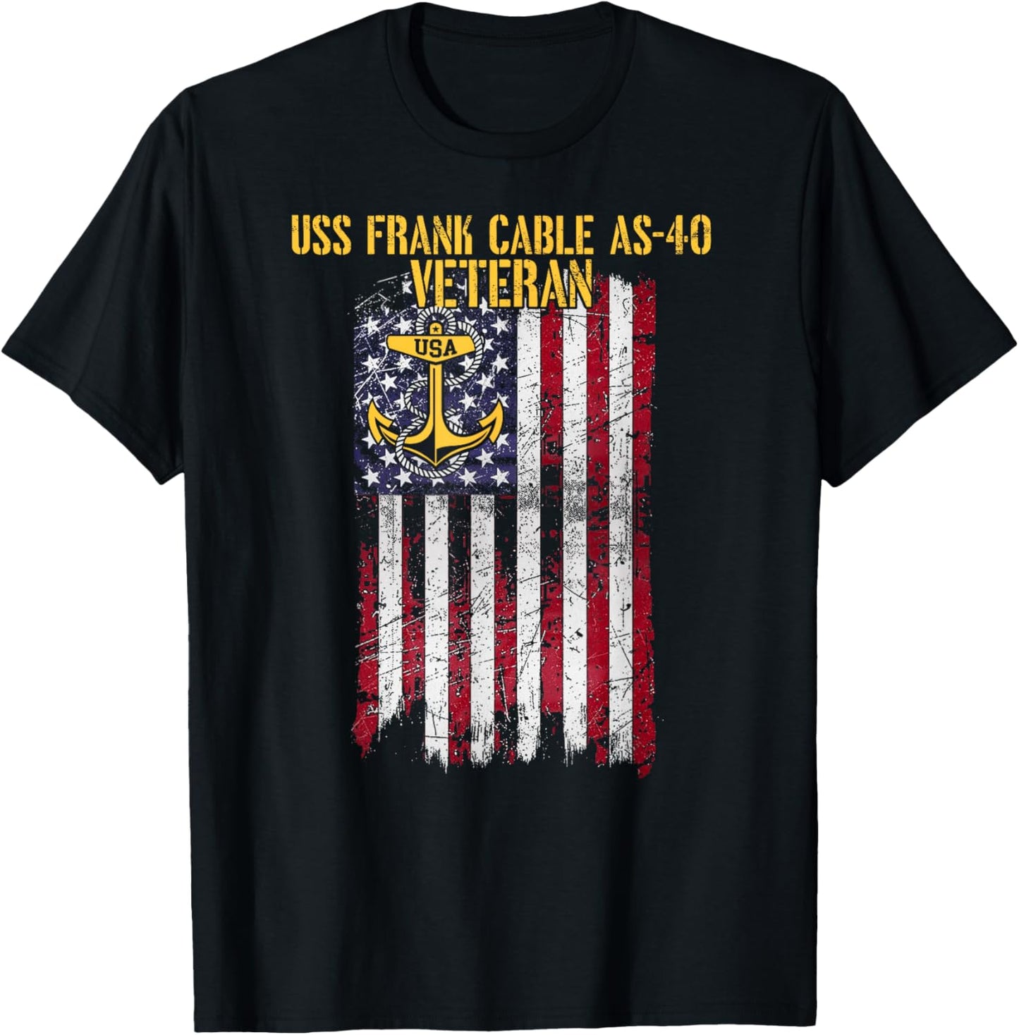 USS Frank Cable AS-40 Submarine Tender Veteran T-Shirt - T-Shirt | Black