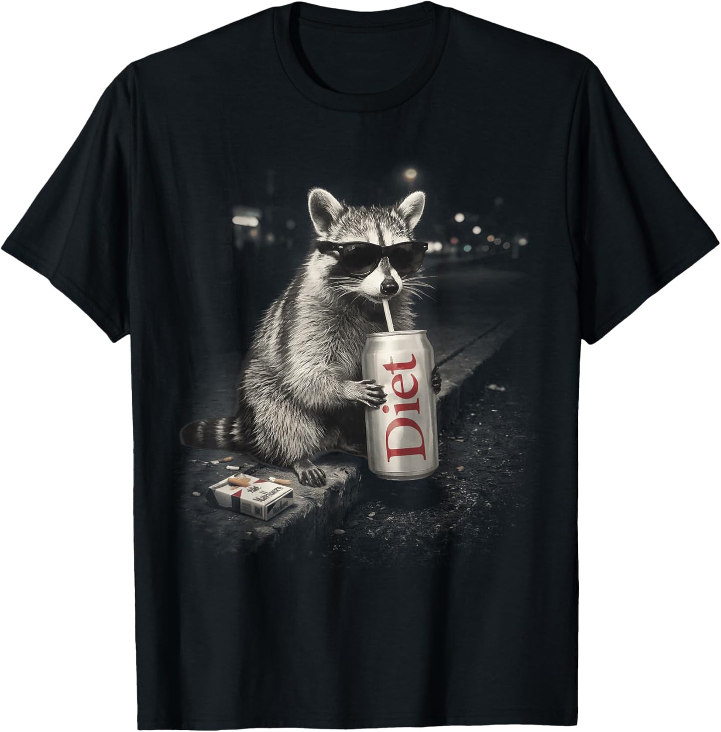 Raccoons Diet Soda Funny Animal Meme Genz Dank Raccoon T-Shirt - T-Shirt | Black