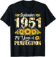 74 Year Old September 1951 Sunflower 74th Birthday Women T-Shirt - T-Shirt | Black