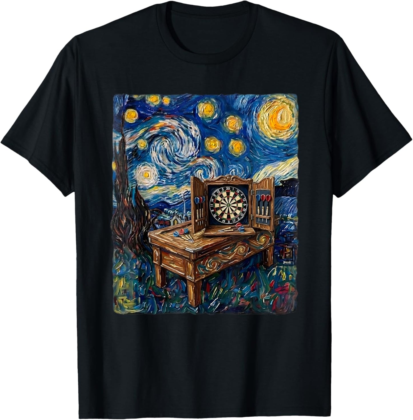 Painting Style Art Dartboard Table Game T-Shirt - T-Shirt | Black