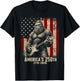 Bigfoot Sasquatch Playing Guitar 250 Years American USA Flag T-Shirt - T-Shirt | Black