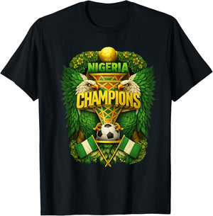 Nigeria Football Jersey Nigerian Eagle Supporter Super Eagl T-Shirt - T-Shirt | Black