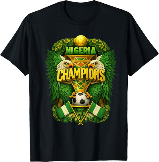 Nigeria Football Jersey Nigerian Eagle Supporter Super Eagl T-Shirt - T-Shirt | Black