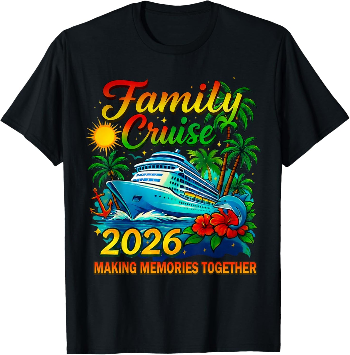 Family Cruise 2026 Summer Vacation Matching Family Cruise T-Shirt - T-Shirt | Black