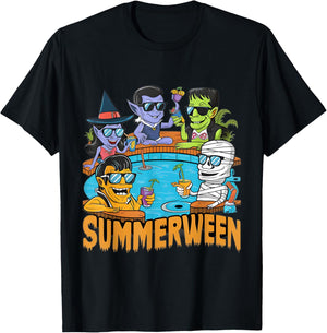 Summerween Halloween Spooky Monster Women Kids T-Shirt - T-Shirt | Black