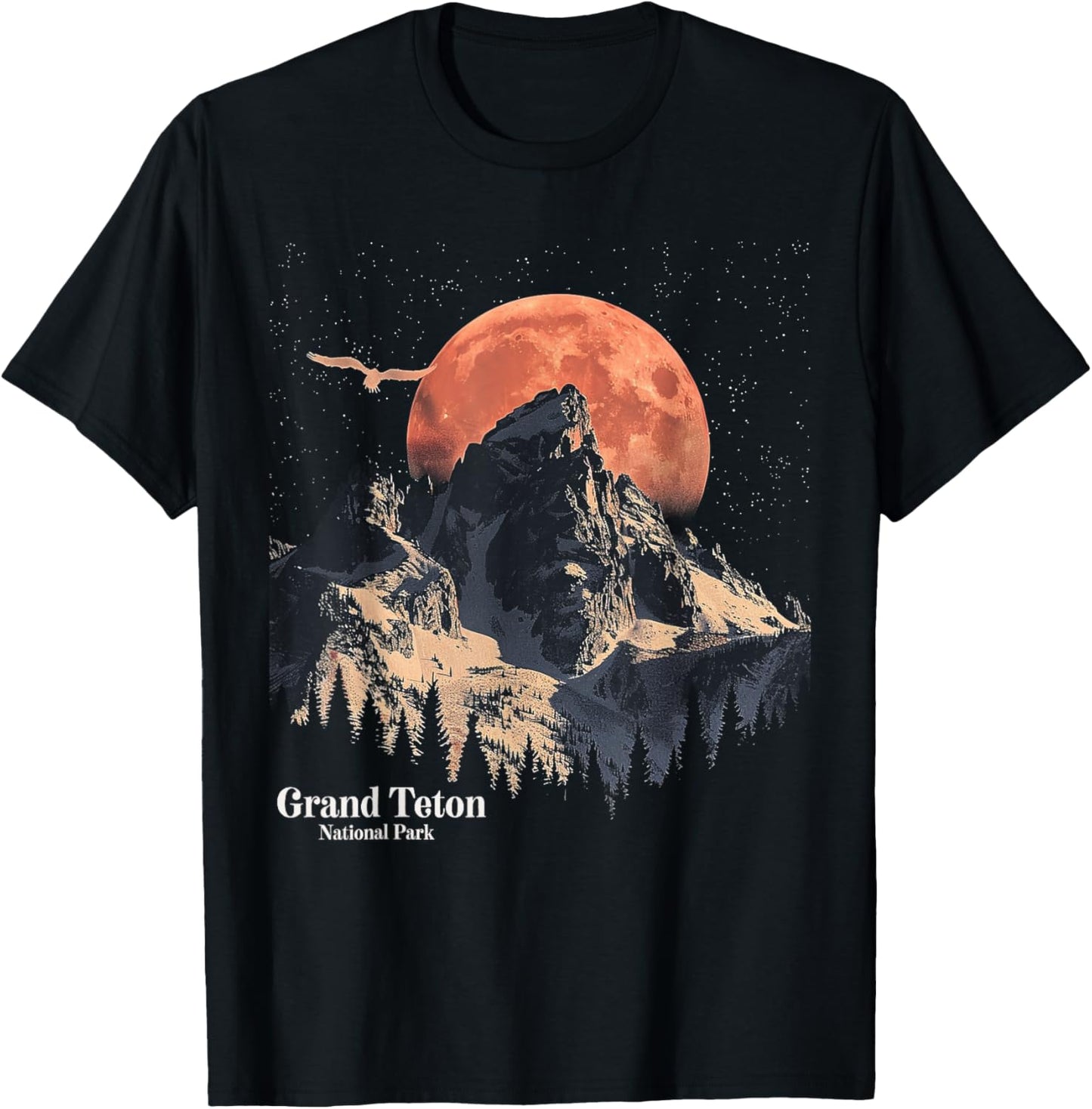 Grand Teton - US National Park Vintage Men Women Kids Retro T-Shirt - T-Shirt | Black