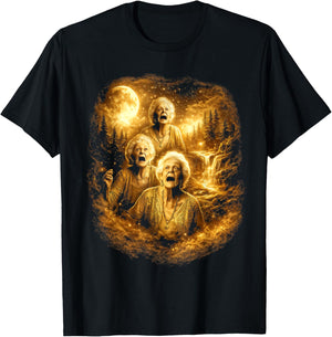 Three Granny Howling to The Moon Meme 90s Meme T-Shirt - T-Shirt | Black