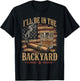 I'll Be in The Backyard Vintage USA Flag Cigar and Bourbon T-Shirt - T-Shirt | Black