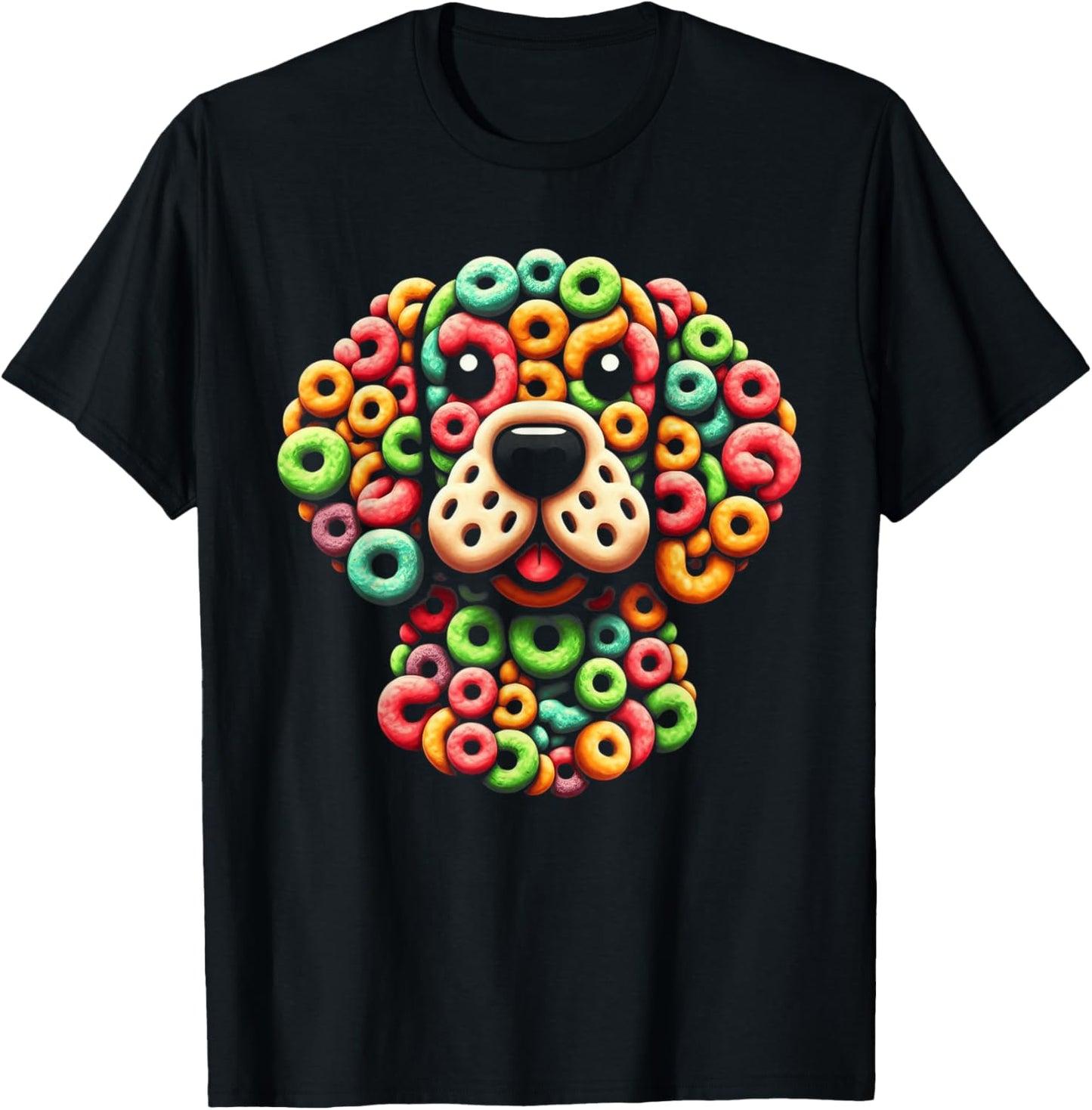 Fruit Loops Cat: Meaow Fruit Loops T-Shirt - T-Shirt | Black