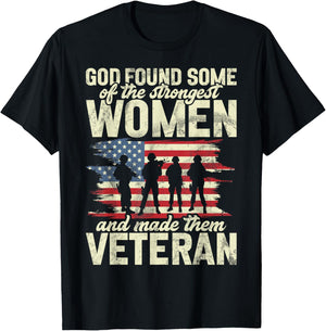 Female Veteran Veteran's Day Women Veteran Soldier Patriotic T-Shirt - T-Shirt | Black