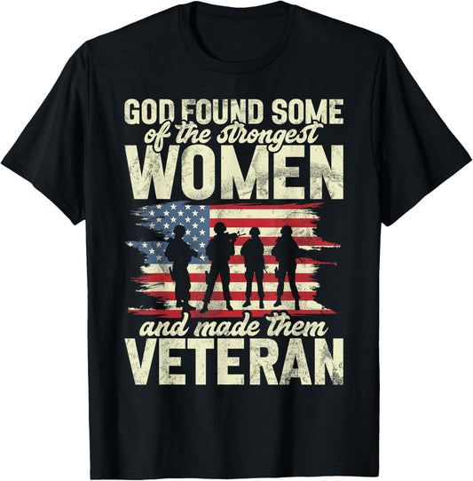 Female Veteran Veteran's Day Women Veteran Soldier Patriotic T-Shirt - T-Shirt | Black