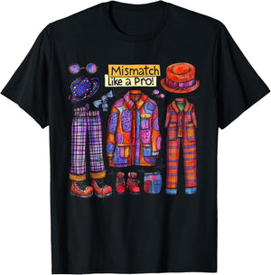 Mismatch Like a Pro Funny Spirit Week Crazy Outfit T-Shirt - T-Shirt | Black