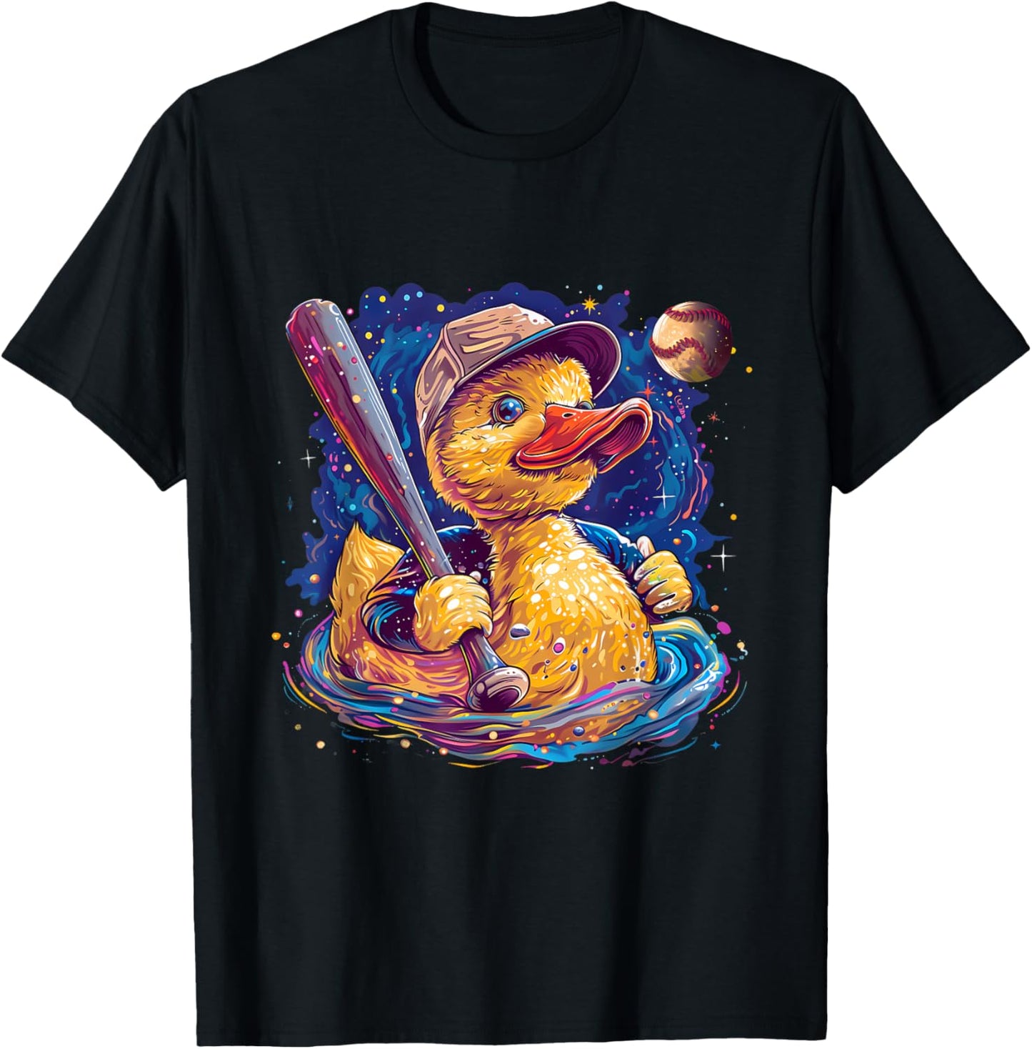 Rubber Duck Baseball Player Rubber Duckie Rubber Duck Lover T-Shirt - T-Shirt | Black