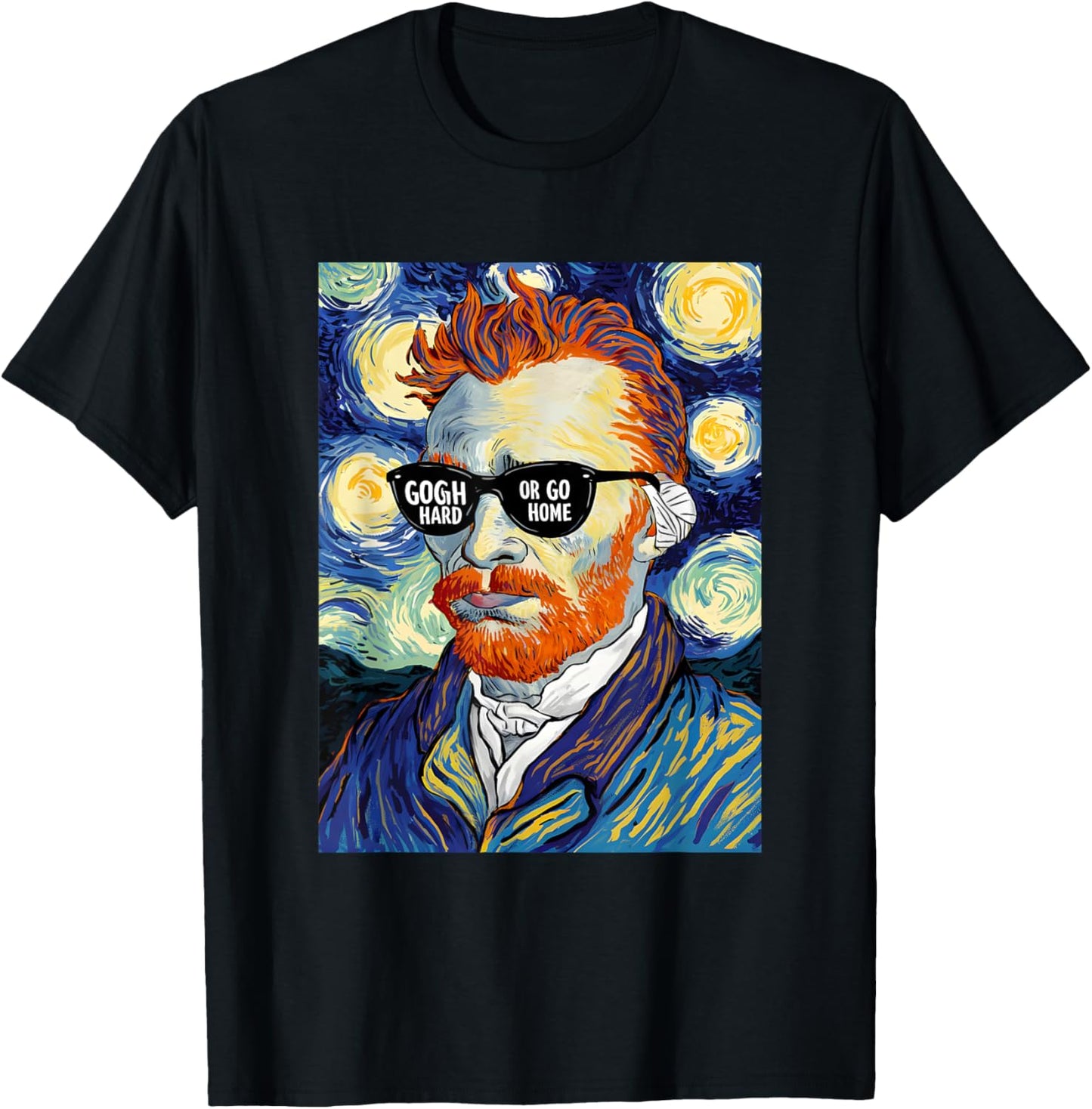 Vincent Van Gogh Hard Or Go Home Artist Humor Pun T-Shirt - T-Shirt | Black