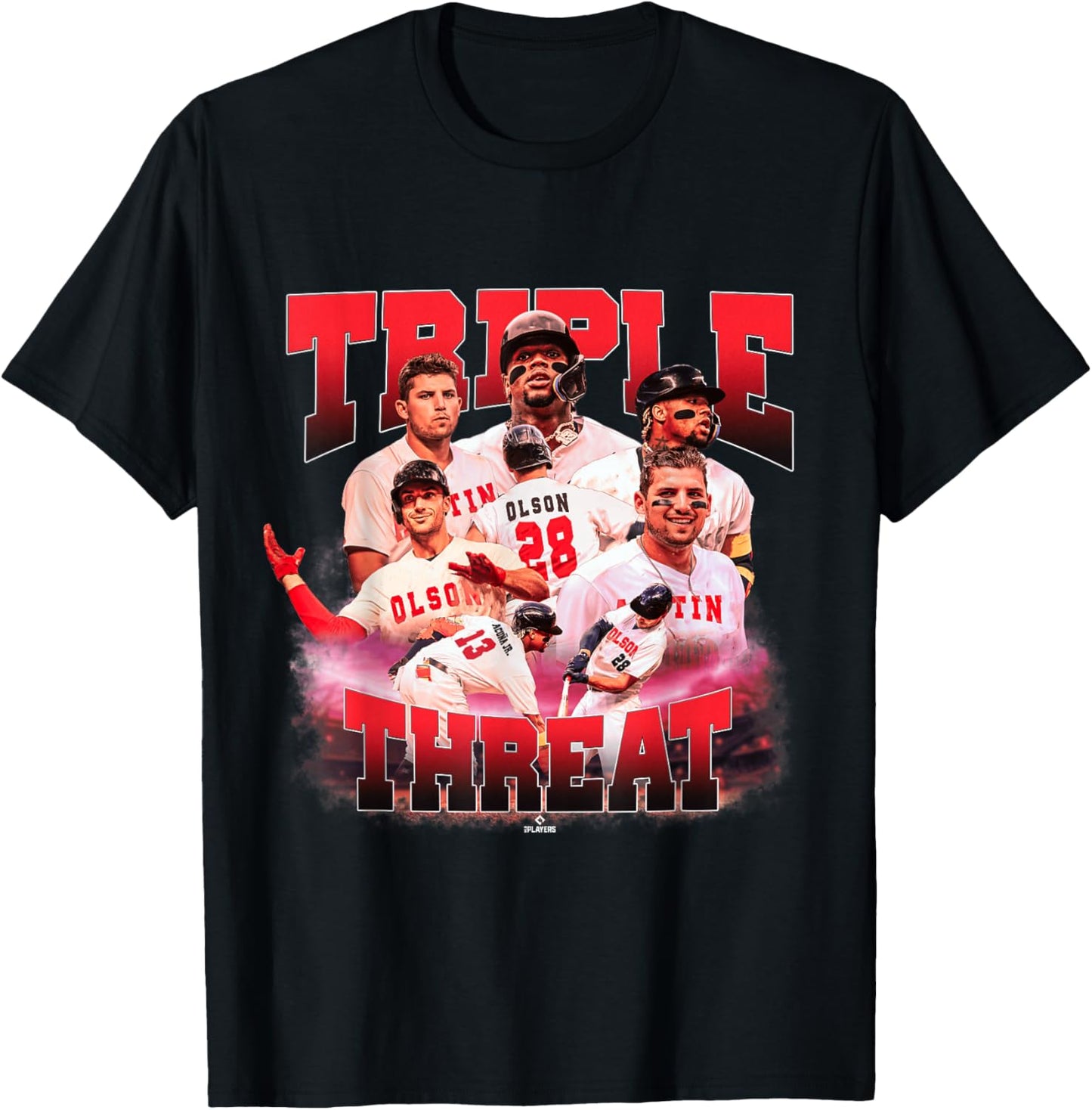 Acuna Jr., Olson & Riley | Atlanta MLB Players | TRIO4002 T-Shirt - T-Shirt | Black