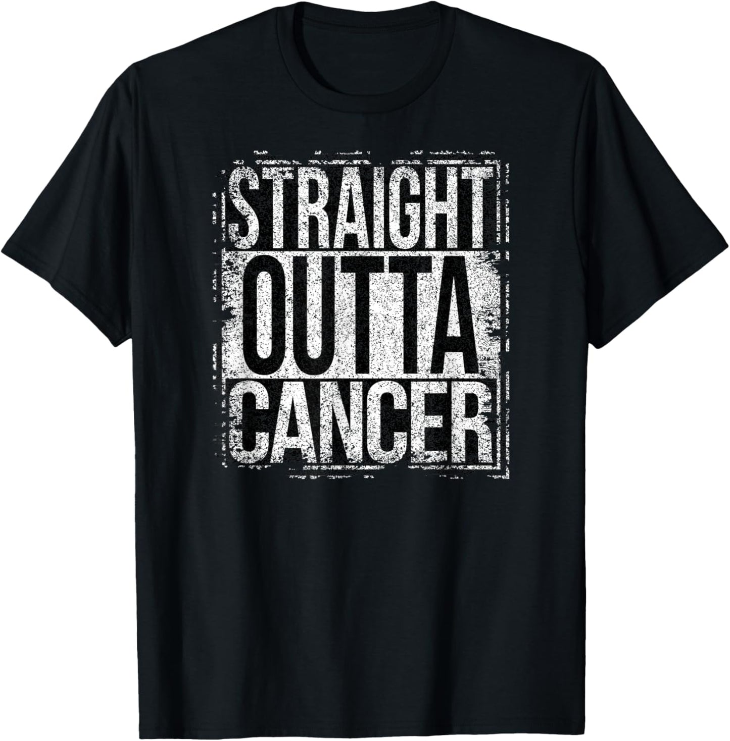 Version Grungy Straight Outta Cancer T-Shirt - T-Shirt | Black