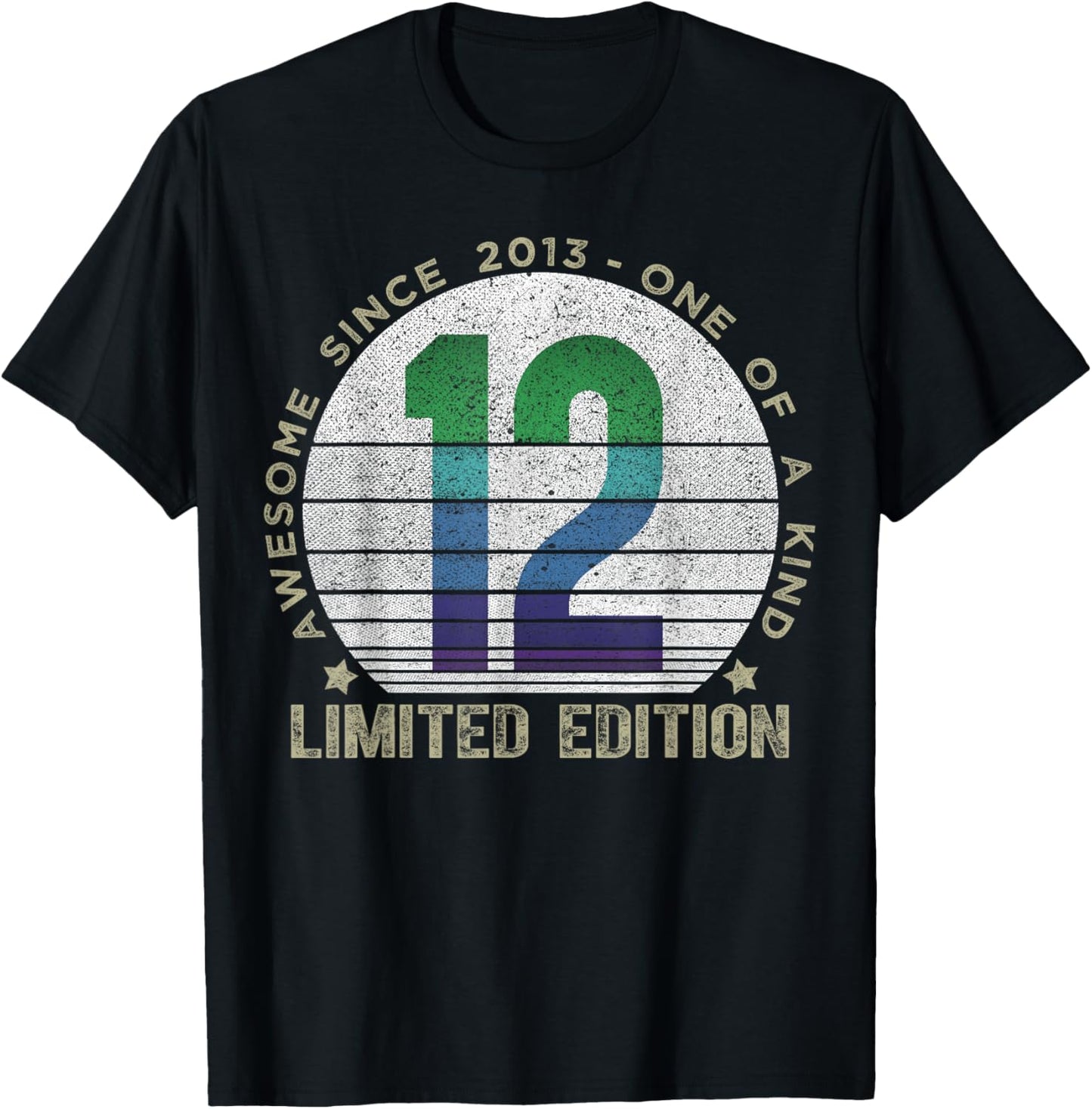 12 Year Old Gifts Vintage 2013 Limited Edition 12th Birthday T-Shirt - T-Shirt | Black
