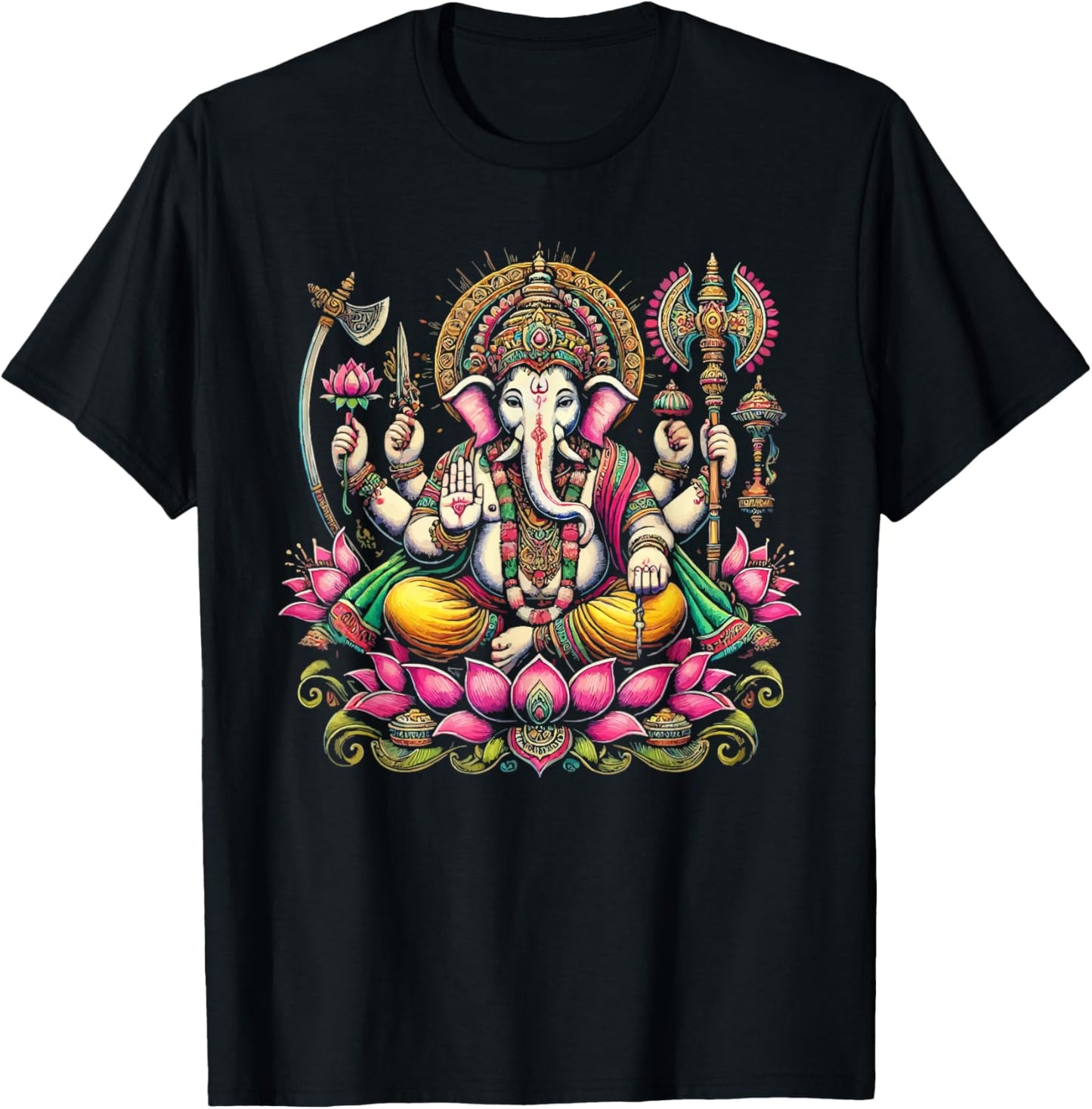 Ganesh Chaturthi Hindu Festival Elephant Lord Ganesha T-Shirt - T-Shirt | Black