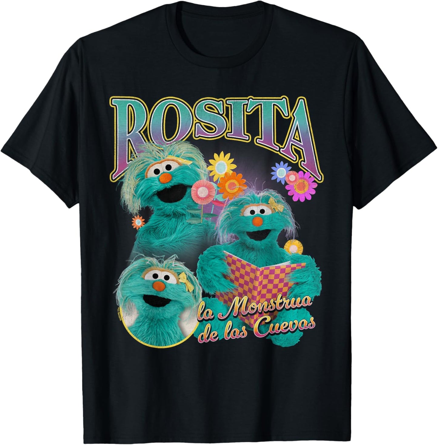 Sesame Street Rosita Bootleg Style T-Shirt - T-Shirt | Black