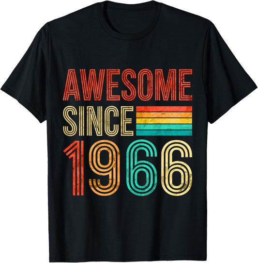 60 Birthday Men 60yr Awesome Vintage 1966 60th Birthday T-Shirt - T-Shirt | Black