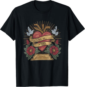 Cultura ES Poder Hispanic Heritage Latina Empowerment T-Shirt - T-Shirt | Black
