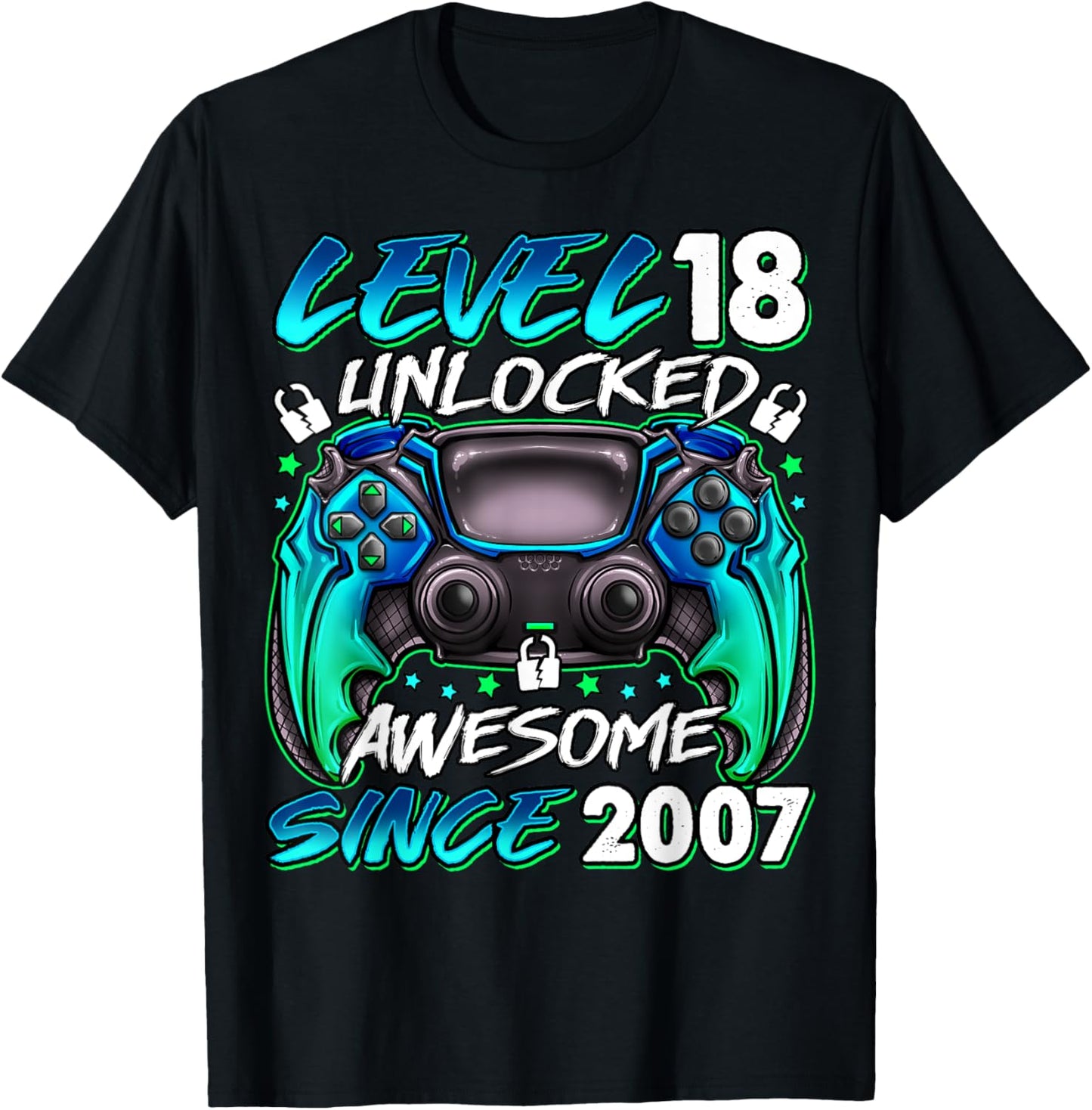 Level 18 Unlocked 18 Year Old Gifts Boys 18th Birthday Boy T-Shirt - T-Shirt | Black