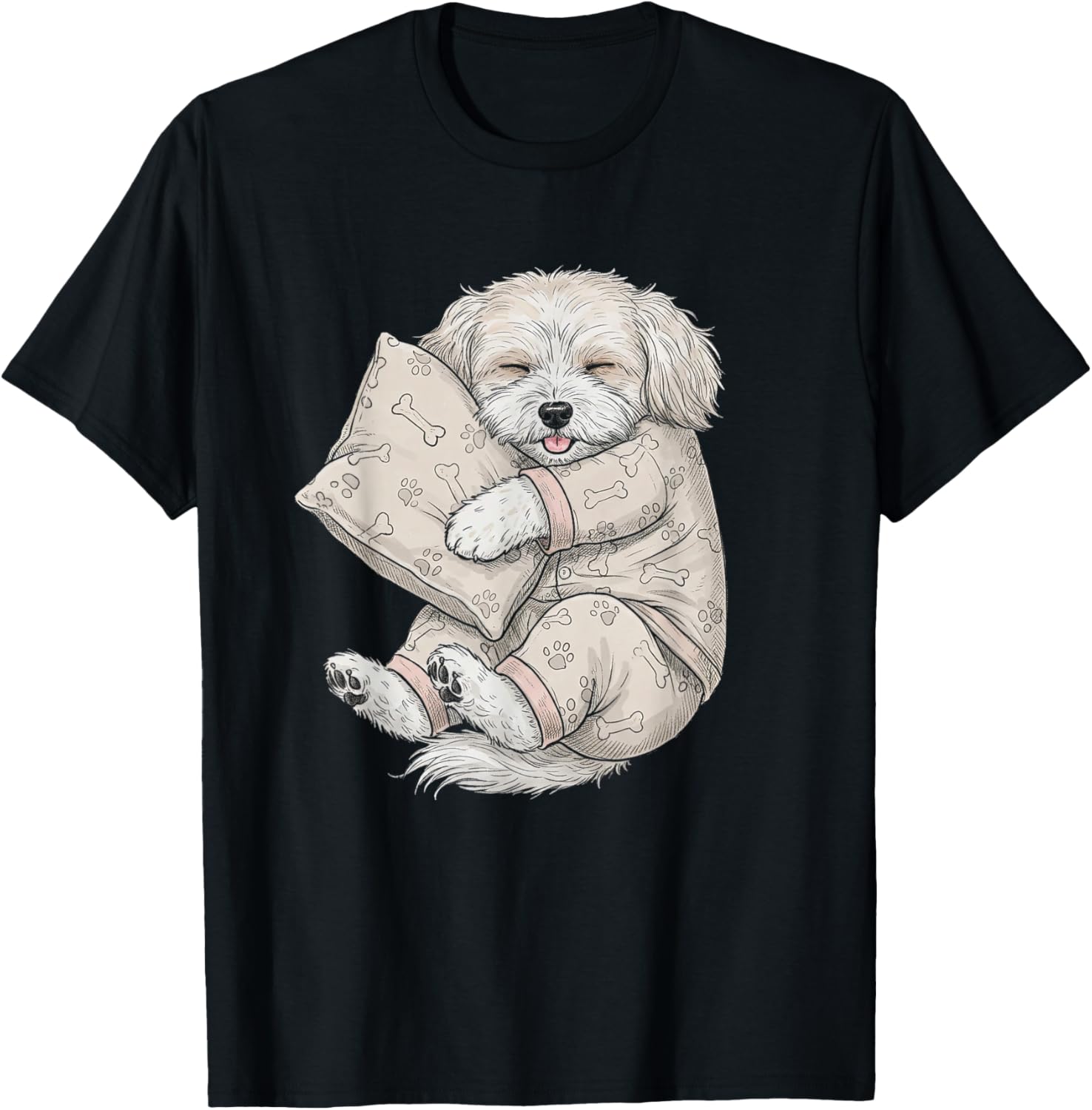 Funny Sleepy Coton de Tulear Pajama Men Women Kids T-Shirt - T-Shirt | Black