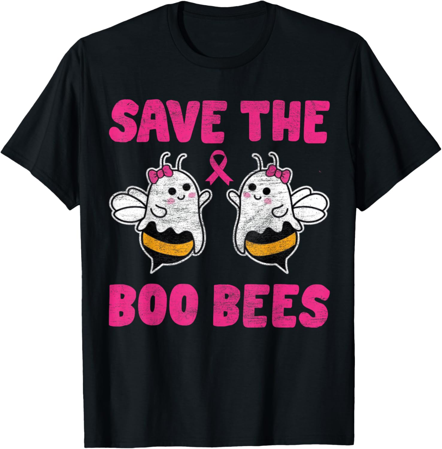 Save The Boo bees Breast Cancer Awareness Halloween Women T-Shirt - T-Shirt | Black