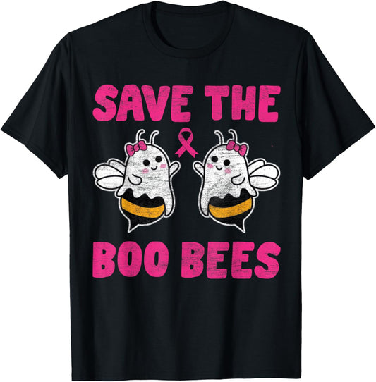 Save The Boo bees Breast Cancer Awareness Halloween Women T-Shirt - T-Shirt | Black