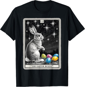 Tarot Card Happy Easter Bunny Spring Easter Egg Easter Day T-Shirt - T-Shirt | Black