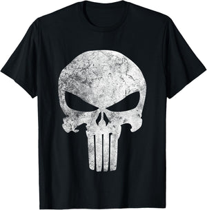 Marvel Comics Punisher Skull Symbol Distressed T-Shirt - T-Shirt | Black