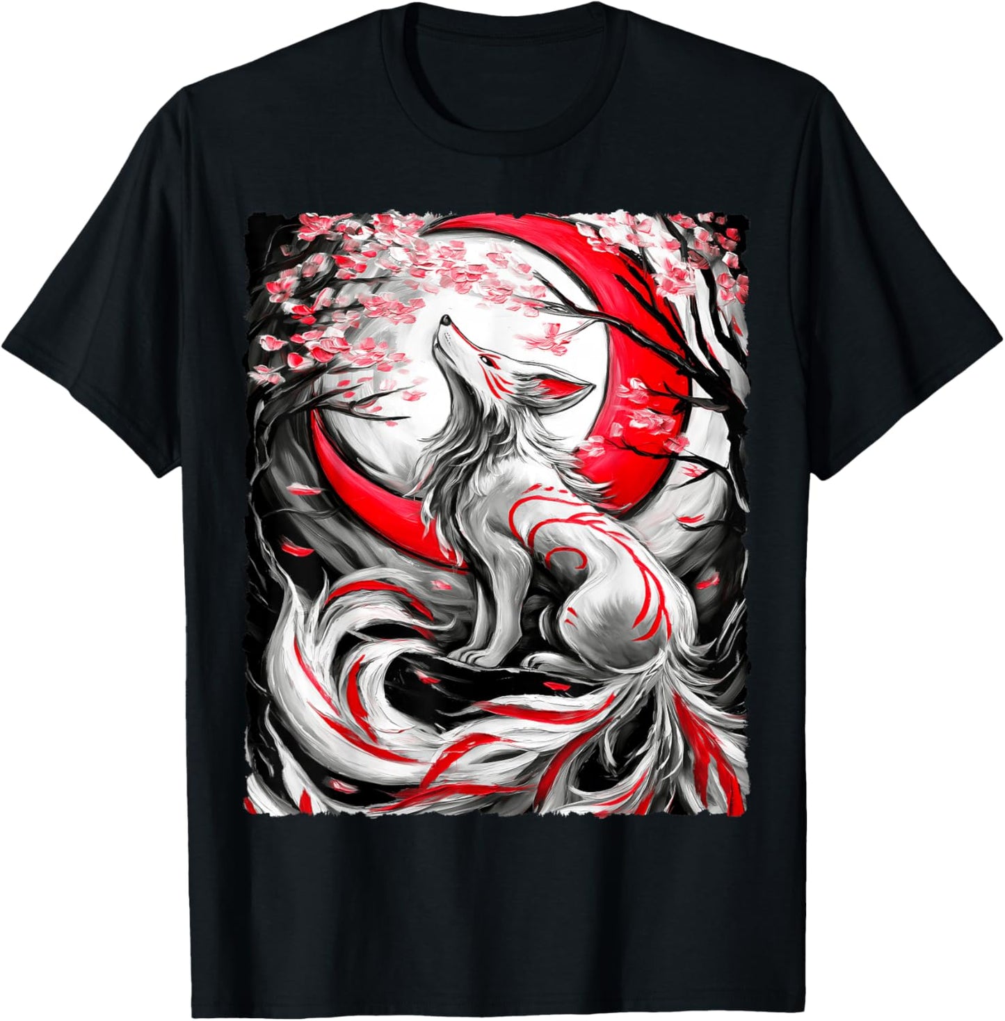 Kitsune Fuchs Spirituelle Yokai Kunst T-Shirt - T-Shirt | Black