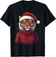Tiger Ugly Sweater Santa Hat Christmas T-Shirt - T-Shirt | Black
