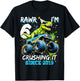 6th Birthday Monster Truck Dinosaur Party Boys Rawr I'm 6 T-Shirt - T-Shirt | Black