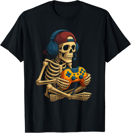 Gamer Halloween – Video Game Skeleton with Controller T-Shirt - T-Shirt | Black