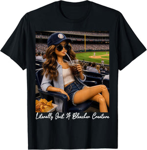 Literally Just A Bleacher Creature Funny Doll Face Meme T-Shirt - T-Shirt | Black